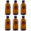 4 fl oz Amber Glass Bottle with Phenolic Cone Cap (6 Pack)