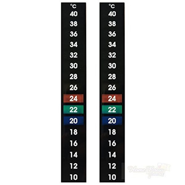 2 x Stick-on Vertical LCD Thermometer - 10C - 40C - Home brew/other
