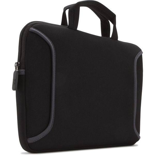 Case Logic 12" Neoprene Sleeve Bag W/Pocket Black For Chromebook, Tablet, iPad