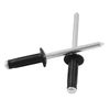 Kyuionty 60 Pcs 3/16" x 5/8" Tri-Fold Exploding Pop Rivets, Aluminum Large Head Blind Rivets (Black)