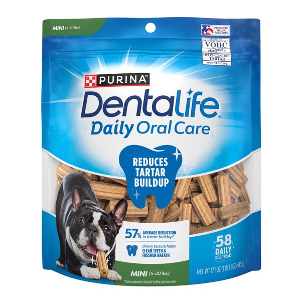 Purina Dentalife Daily Oral Care Chicken Flavor Toy Breed Dog Dental Chews - 58 ct. Pouch