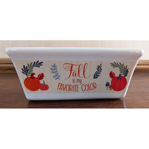 "FALL IS MY FAVORITE COLOR" Royal Norfolk Harvest Mini Loaf Pan NEW