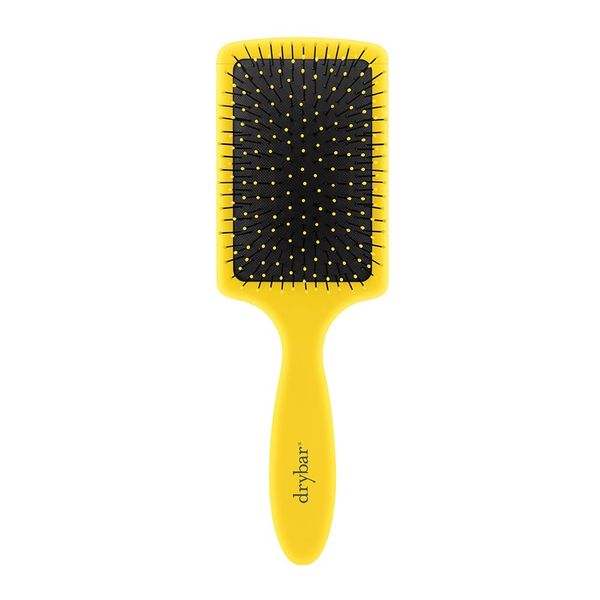 Drybar Lemon Bar Paddle hair brush - quickly detangle & smooth!, flexible nylon bristles, broad flat base, soft-touch finish, slip-free, great for all hair types and lengths, including extensions