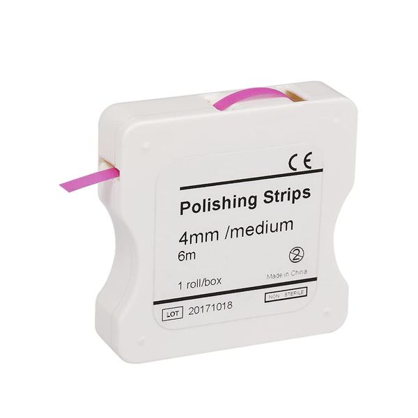 Dental Polishing Strip 4mm Resin Tooth Interdental Sanding Grinding Whitening Teeth Surface Dentistry Lab Supplie (1Roll/Box Pink)