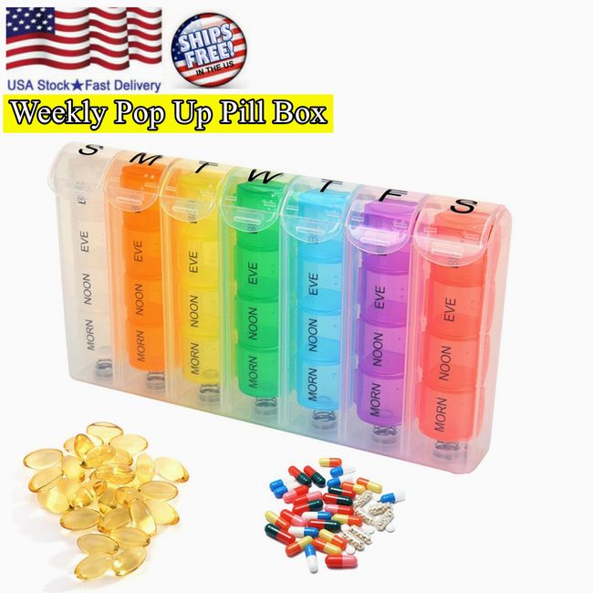 Daily Pill Box Weekly Organizer Case Medicine Storage Travel Holder 7 Day