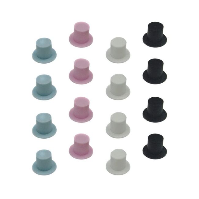 Exceart 80pcs Mini Top Hats Plastic Magician Hats Colorful Top Hats DIY Hats Miniature for Craft Art Creating Kids Party Favor