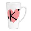 K Heart Alphabet 17oz Large Latte Mug Cup