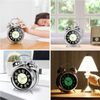 Battery Alarm Clock Silent Bedside Non~Ticking Glow-in-the-Da