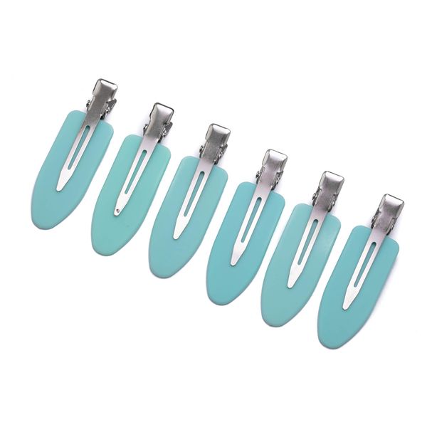 No Crease Hair Clips by A&D Innovation-Set of 6 Rubber No Bend Hair clips used by Professionals & Celebrity Stylists-Perfect for Makeup Application, Styling & Sectioning, will Not Crease or Dent Hair.