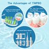 YMPBO 10PCS Replacement Heads Compatible with 7AM2M AM101/AM105 Electric Toothbrush +[30PCS Dental Floss Picks +1 Free Universal Stand Holder ] Soft Dupont Brush Bristles,White