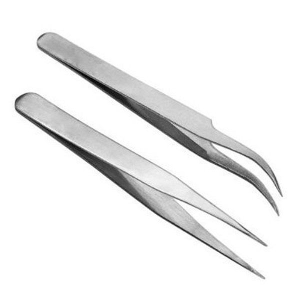 Smallwise Trading 2 X Rhinestones Gems Eyelash Nippers Tweezers Nail Art Acrylic Gel Picking Tool