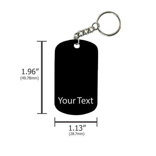Personalized Engraved Custom Baseball Glove 2-inch Colored Anodized Aluminum Customizable Keychain Dog Tag, Black