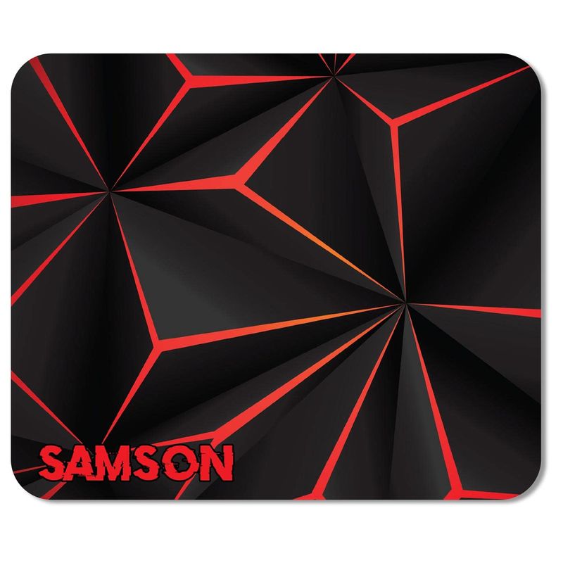 Computer Mouse Mat Pad - Name Samson Gamer Black Red Video Game Letter ...