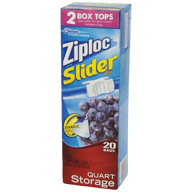 Ziploc Slider Freezer Bag, 10 Count Packs - 12 per Case