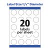 Avery Matte White Round Labels, Sure Feed Technology, Permanent Adhesive, 1-1/2", 400 Labels (8293)