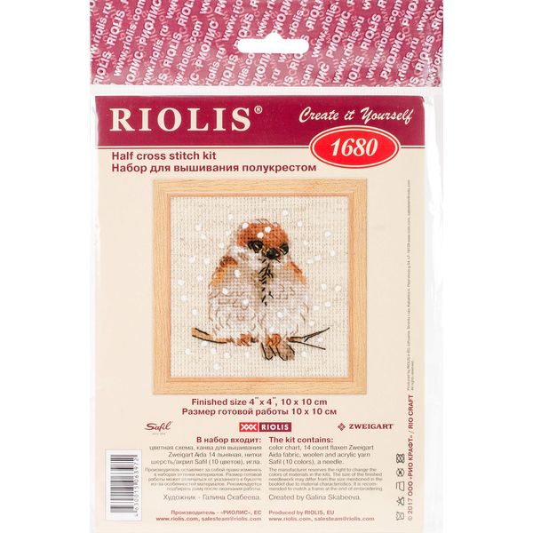 RIOLIS Counted Cross Stitch Kit 4"X4"-Sparrow (14 Count)