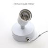 Metal E26 Light Socket Replacement with Ceramic E26 Bulb Holder and 1.5m Pull Chain - 180° Adjustable Wall Mount Light Socket for Bedroom or Bedside (White)