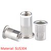 Qrity 50 PCS Rivet Nut, Stainless Steel Flat Head Threaded Insert Nutsert Kit, M6 Fasteners Nut
