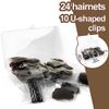 Qufiiry 24Pcs Invisible Bun Nets, Ballet Hair Net for Girls, Hair Nets for Women Buns, 50cm/20inch Elastic Edge Mesh, with 10PCS U Shaped Hair Pins, for Hair Ballet Gymnastics Bun Making