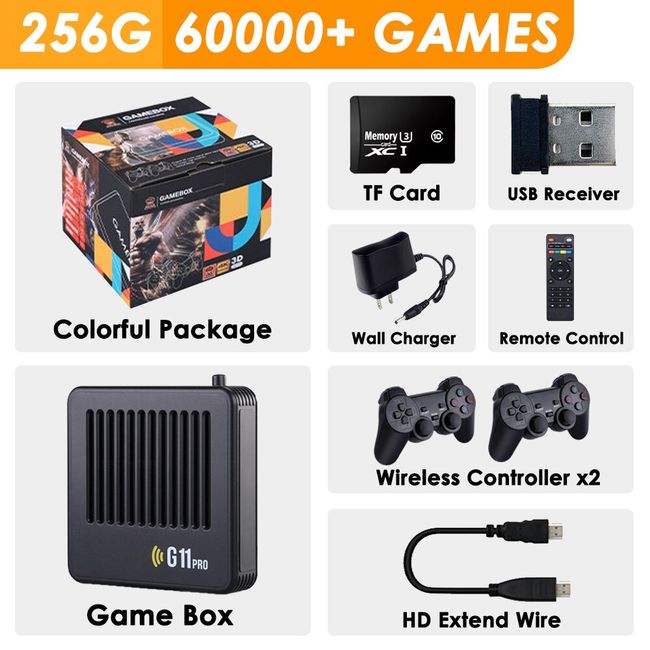 Game TV Box M8 Pro Mini Android and Game Dual System with 10000+ Retor Game  Wireless Controllers 100M 4K TV Box 