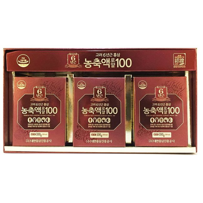 6-year-old red ginseng 100% concentrate 300g (100g x 3 pieces) (for 3 months) Ginsenoside Rg1+Rb1+Rg3…12mg/3g (daily intake) Korean health food