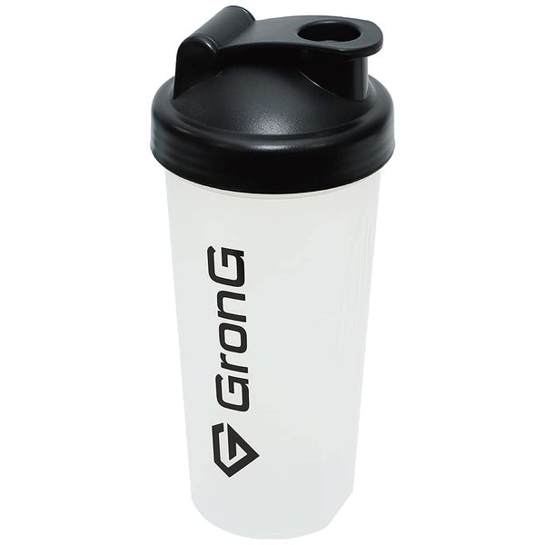 GronG Protein Shaker, Clear x Black, 20.3 fl oz (600 ml)