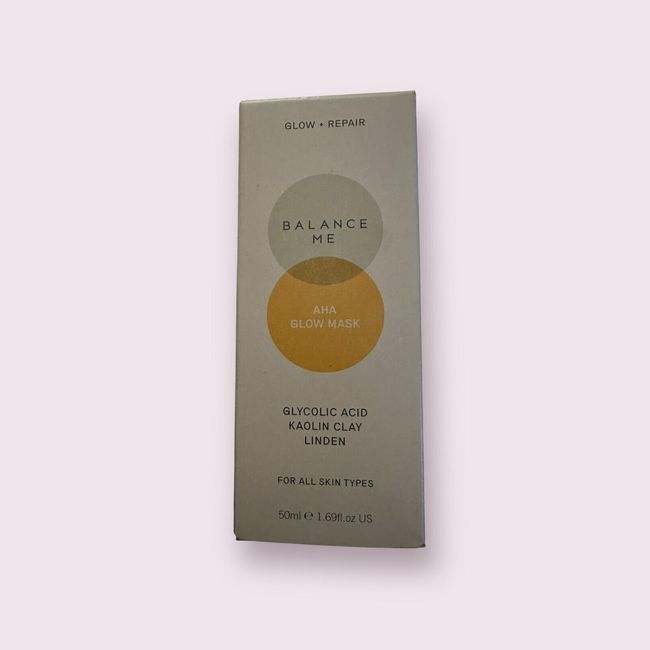 Balance Me AHA Glow Repair Mask Full Size Glycolic Acid Kaolin Clay Linden 50ml