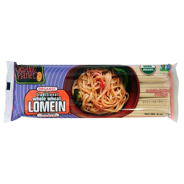 Organic Planet Whole Wheat Lomein Noodles, Non-GMO, Organic, Vegan, Asian Noodles, 8 oz (1 pack)