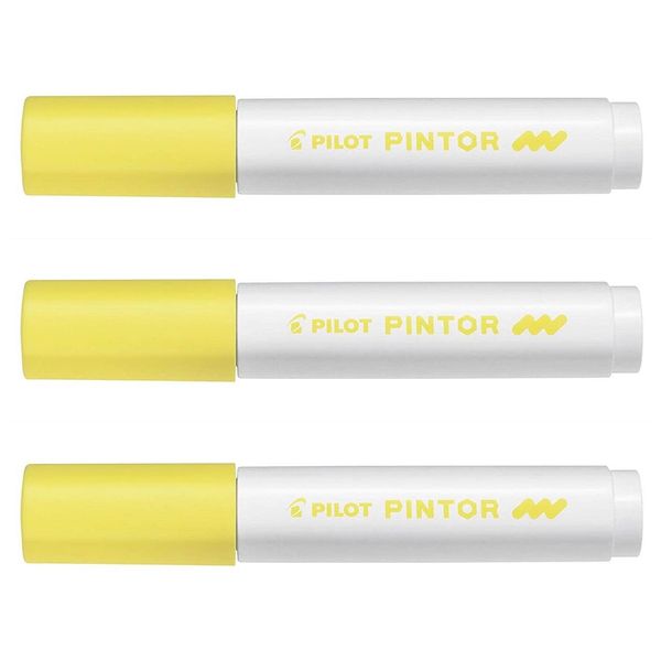 PILOT Pintor Pigment Markers Pack of 3 Medium Tip Yellowaa