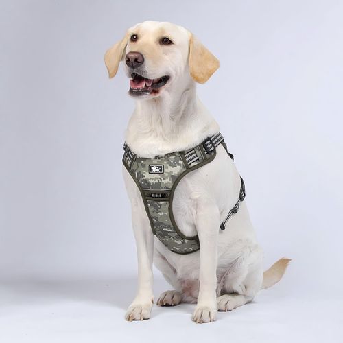 Ynipozl Dog Vest Harness-No Pull Adjustable Reflective,Escape-Proof Padded Design for Large/Medium Dogs,Service Dog & Outdoor, Hiking/Car Travel (Camouflage XL)