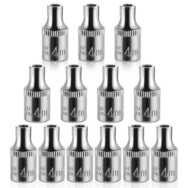 [13pcs] Durable 4mm Socket, 1/4 socket set,Shallow Socket 1/4 Inch Drive 4mm 6 Point, CORROSION RESISTANCE