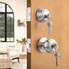 Exterior Front Entry Door Handle Lock Set Round Knob Keyed alike Single Deadbolt