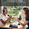 Podcast Equipment Bundle, All-In-One Audio Interface DJ Mixer with Microphone, S