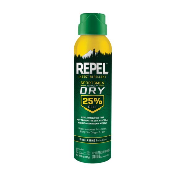 Repel Insect Repellent Sportsmen Formula Dry 25% DEET, Aerosol, 4-Ounce, 6-Pack