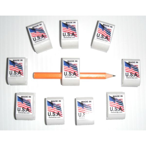 PENCIL CLIP HOLDERS 10 WHITE adhesive carpenter construction clipboard student 
