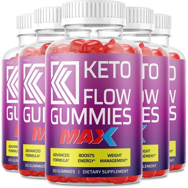 Rillvo (5 Pack) Keto Flow Max Gummies Keto Flow Gummy Bears Apple Cider...