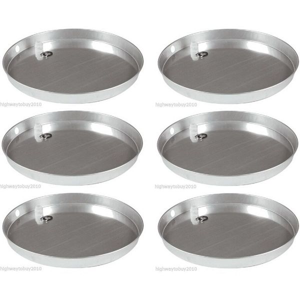 (6) ea Camco 20800 20" x 2.25"  Aluminum Water Heater Drain Pans w PVC Fitting