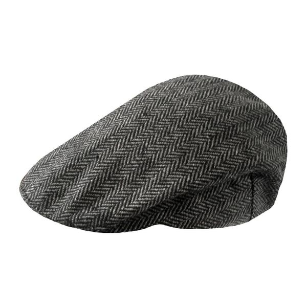 TOSKATOK Tweed Flat Caps-GREYHERR-LXL