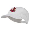 Oriental Dragon Embroidered Washed Cap - White OSFM