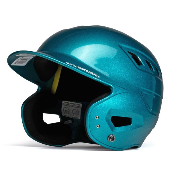 Boombah DEFCON Metallic Gloss Solid Batting Helmet NOSCAE Teal - Size Junior 6 1/4" - 7"