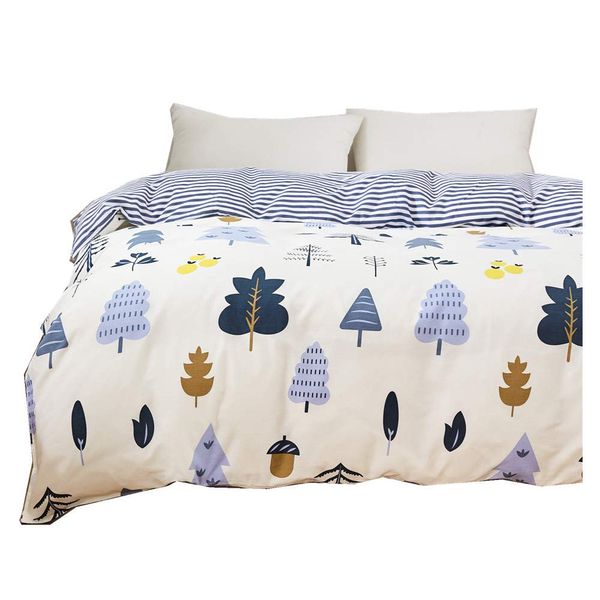 100% Cotton Single Size Duvet Cover, 59.1 x 82.7 inches (150 x 210 cm), Duvet Cover, Four Seasons, Breathable, Skin Duvet Cover