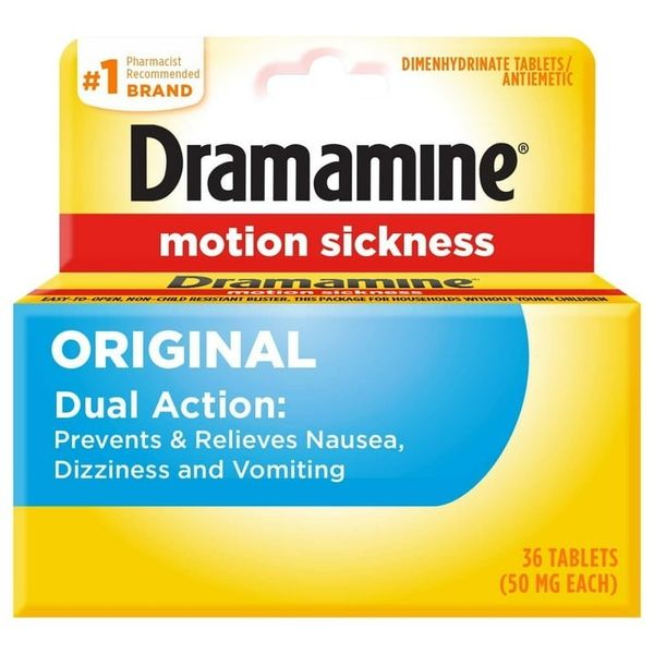 Dramamine Original Formula Tablets Motion Sickness 36 Tablets