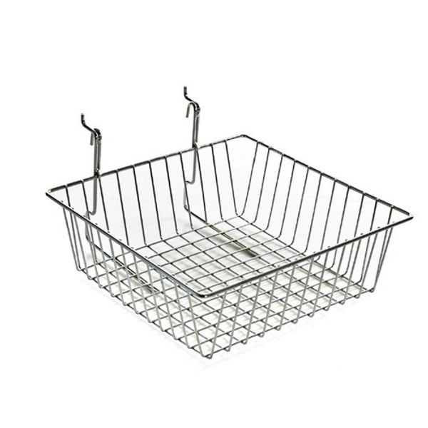 Azar Displays 4.25"H Chrome Wire Basket, 2-Pack