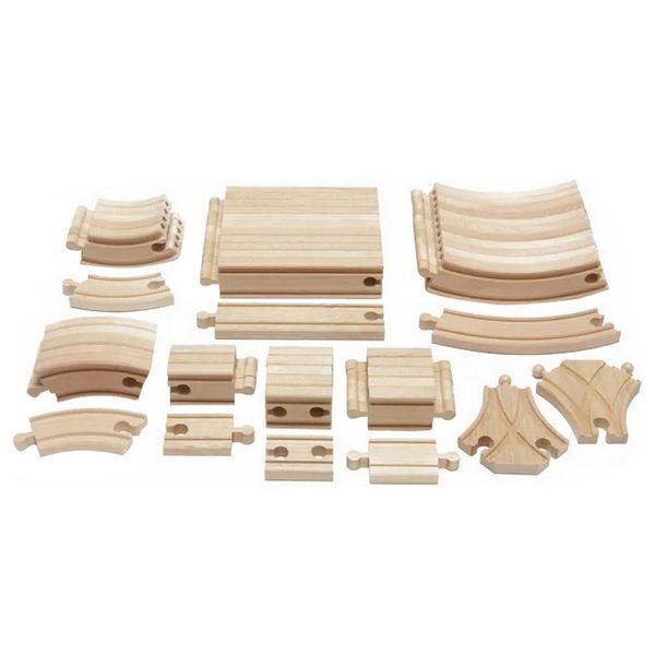 Maxim 54 Piece Wooden Toy Train Track Wood Expansion Pack Fits Brio Thomas