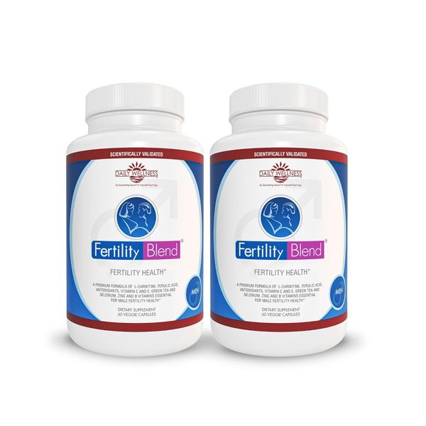 Fertility Blend Daily Wellness for Men - Male Fertility Supplements, Vitamin Blend Pills - Male Count Pre-Conception for Him - Fertility Supplements for Men - 60 Capsules, 2 Pack