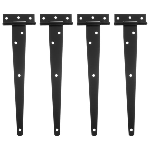 uxcell Door Hinges Hinges T-shaped Gate Hinges for Wood Barn Fence Garden Doors Iron 9.8 inches (250 mm) Black Pack of 4