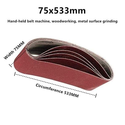 FEIHU Sanding belts 75 x 533 mm.6 different grits. 60/80/120/150/240/320,Sanding Belt Set, for Belt Sander,Polishing Metal,Wood,Pack of 15