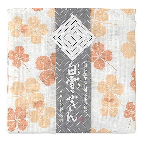 Shirayuki Fukin Yuzen Dish Towel, Made in Japan, Chlorine Bleach, Supple Touch, Clover, Persimmon