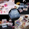 Pack of 27 Mini Plastic Organiser with Hinged Lid Transparent Mixed Sizes Rectangular Square Empty Mini Storage Box for Small Items and Other Craft Projects
