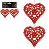PMS Glitter Collection Christmas Tree Decoration - 2 Pk Heart Red